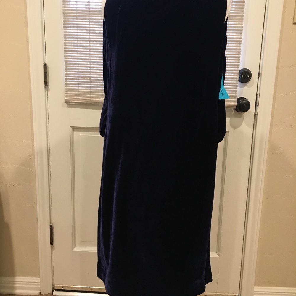 PER SE Purple Velvet Capelet Overlay Dress 10